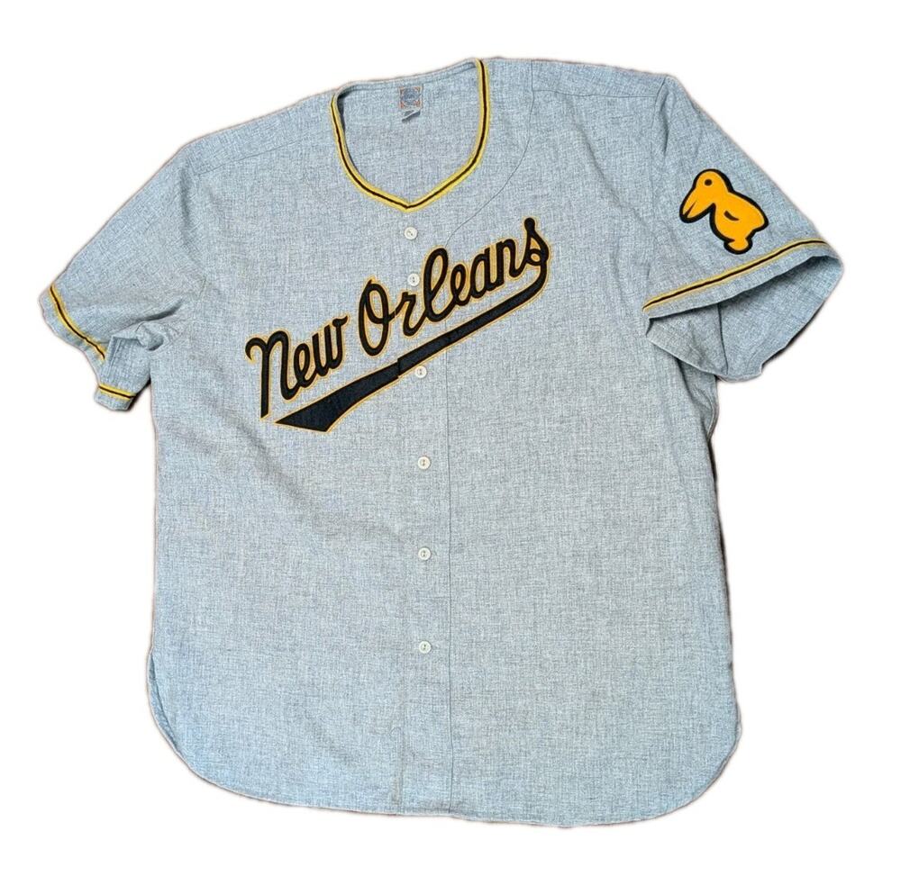 Ebbets Field Flannels New Orleans Pelican Rare Jersey Wool Made In USA Size 2XL